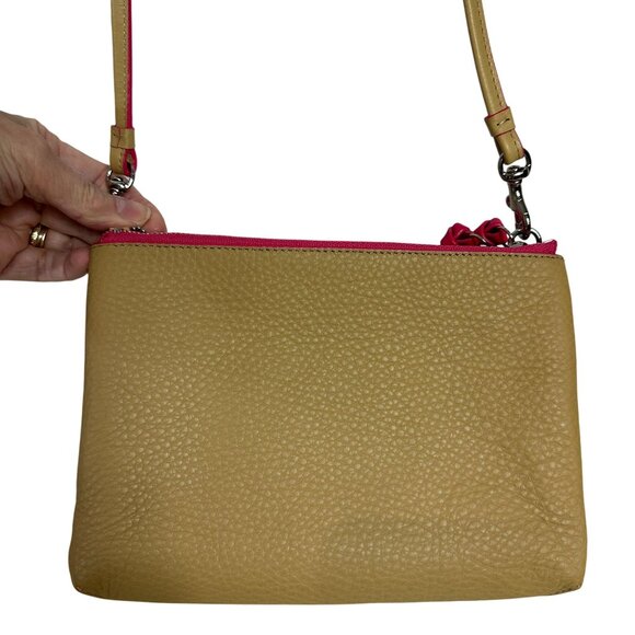 NEW Coach BLEECKER TRIPLE ZIP Leather Crossbody Camel Pink Ruby Edgepaint 51636 - Picture 4 of 12